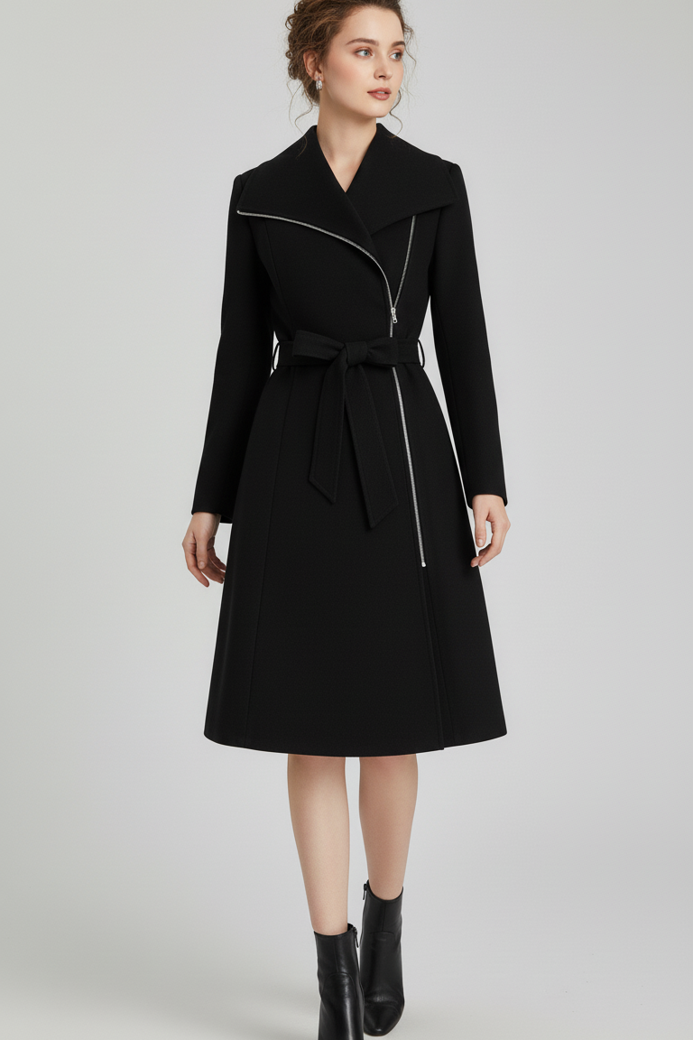 LEONA – Wool Blend Long Coat