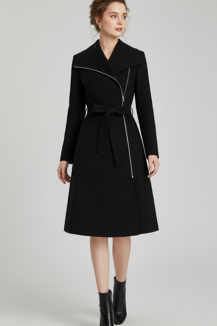 LEONA – Wool Blend Long Coat