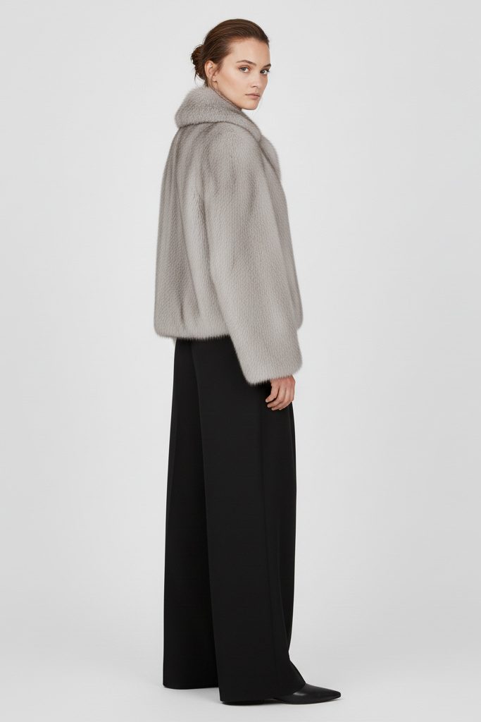 Dalvyn faux fur short jacket – the ARVELLE edition brings cropped elegance, soft warmth, and modern luxury to every winter outfit.