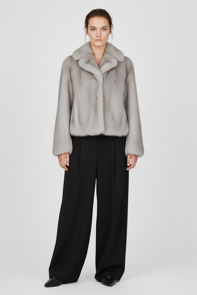 Dalvyn faux fur short jacket – the ARVELLE edition brings cropped elegance, soft warmth, and modern luxury to every winter outfit.