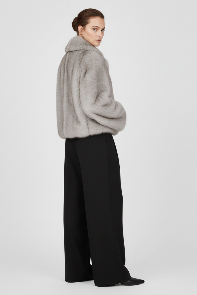 Dalvyn faux fur short jacket – the ARVELLE edition brings cropped elegance, soft warmth, and modern luxury to every winter outfit.