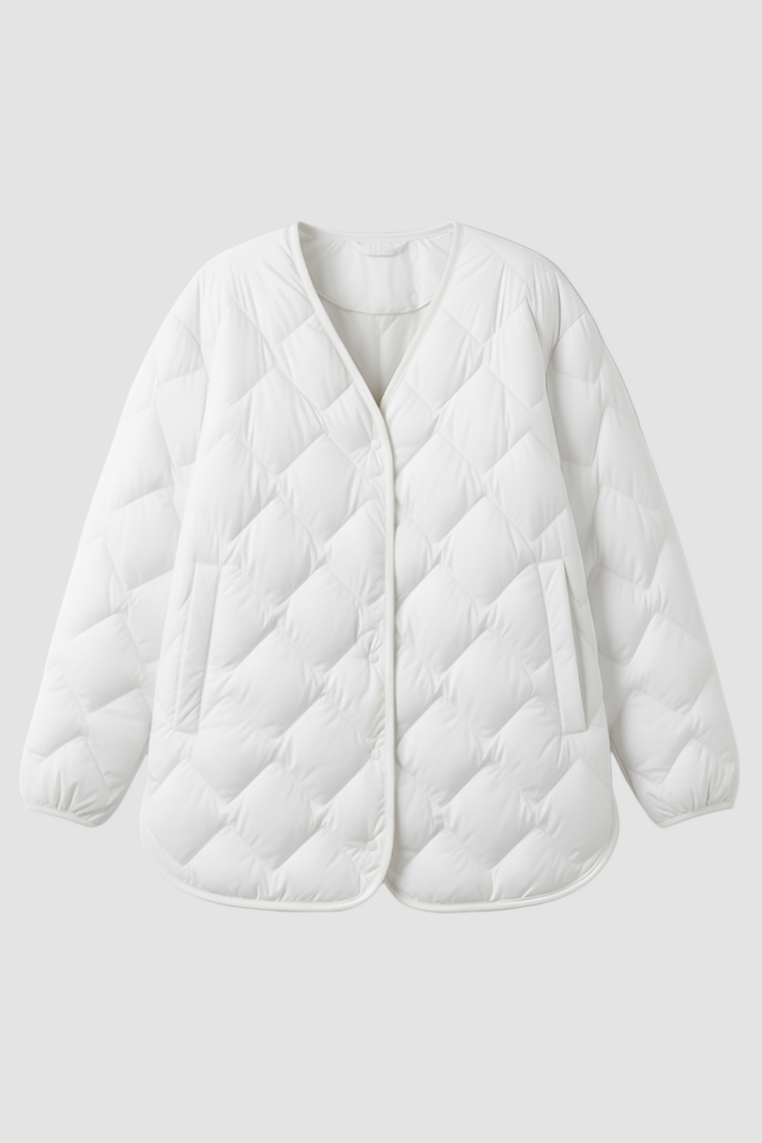 Lightweight reversible quilted puffer coat in classic tones