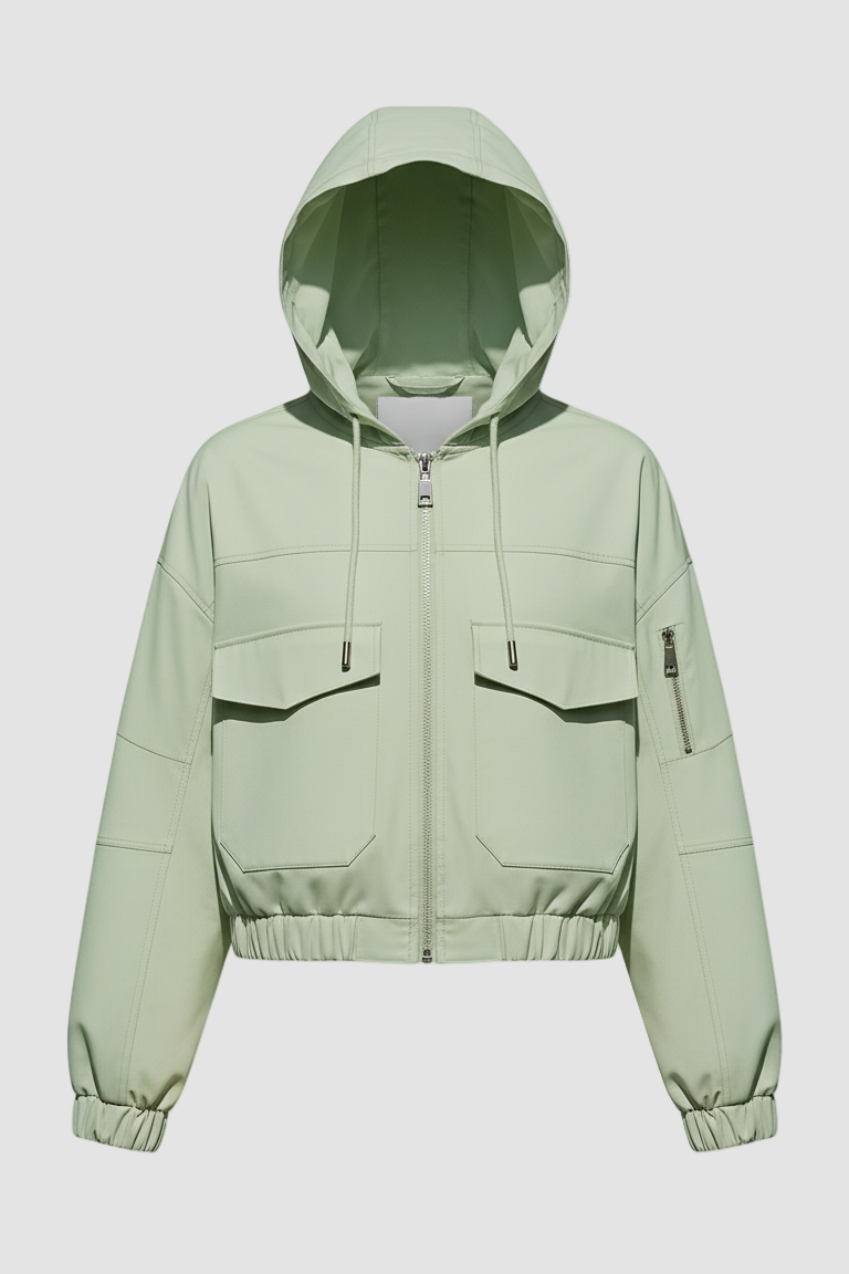 MAERIS – Hooded Cropped Trench Coat