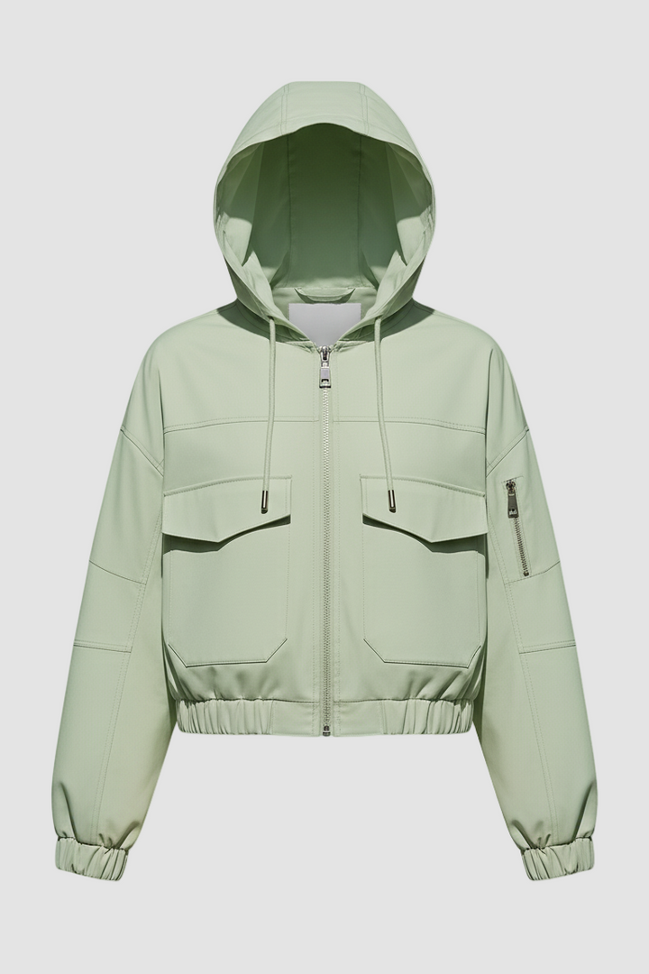 MAERIS – Hooded Cropped Trench Coat