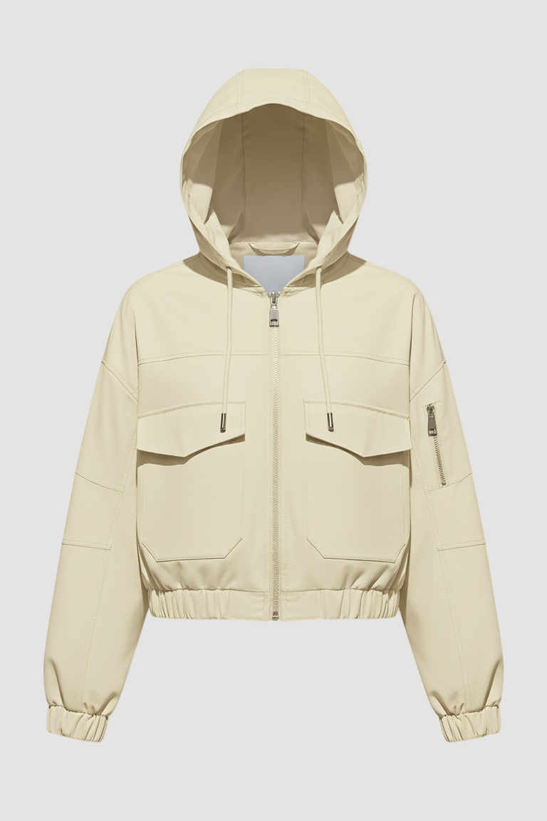 MAERIS – Hooded Cropped Trench Coat