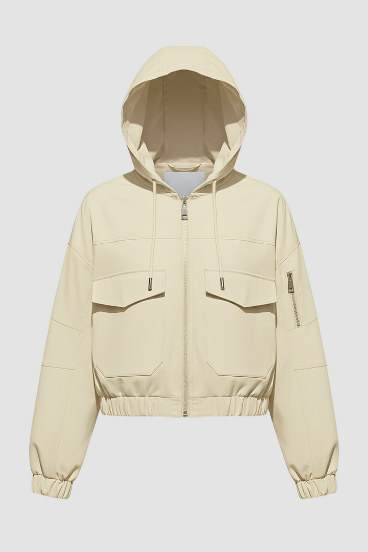 MAERIS – Hooded Cropped Trench Coat