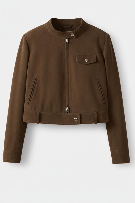 MARGOT - Brown jacket on a white background
