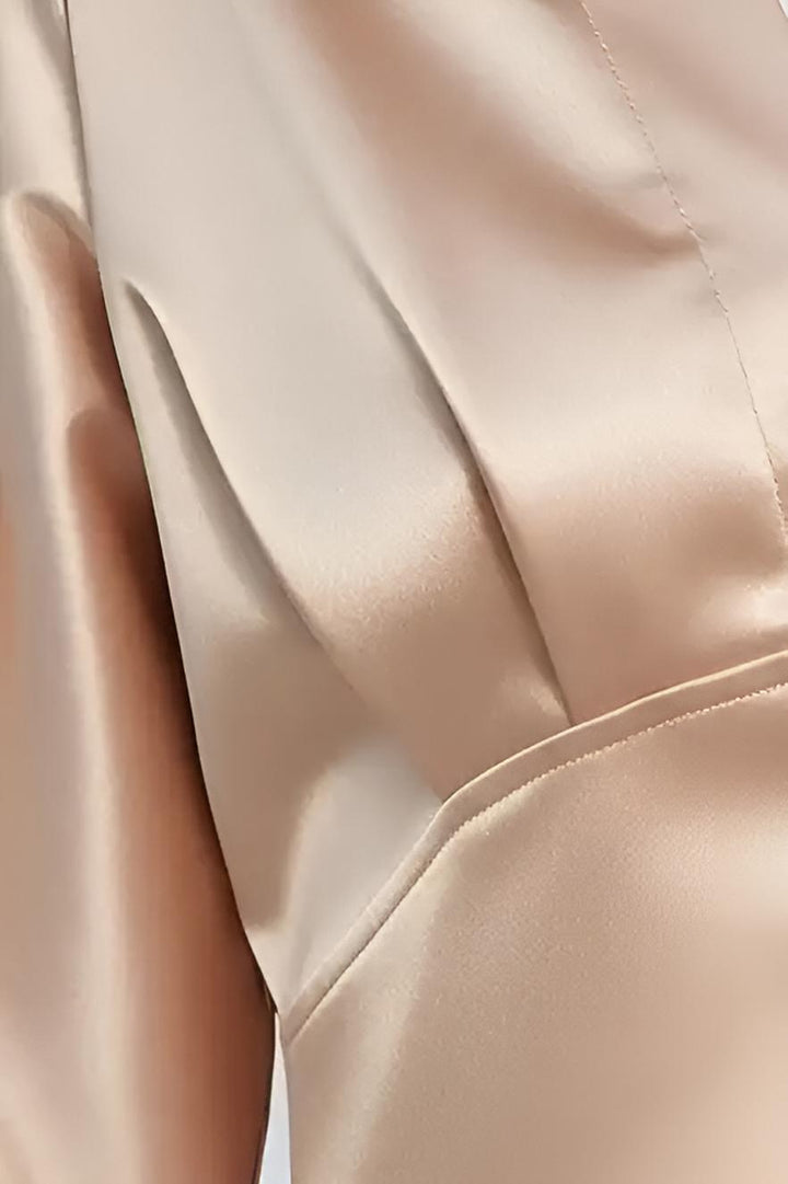 MARLIA Autumn Trench Coat fabric close-up satin texture