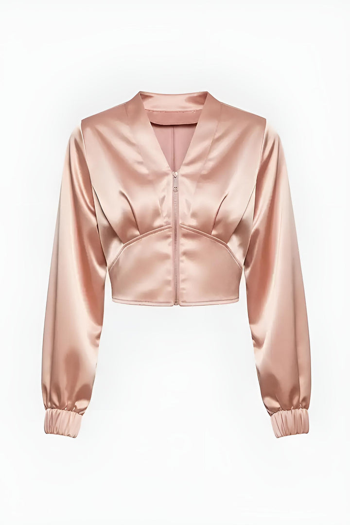 MARLIA Autumn Trench Coat in pink front view on hanger