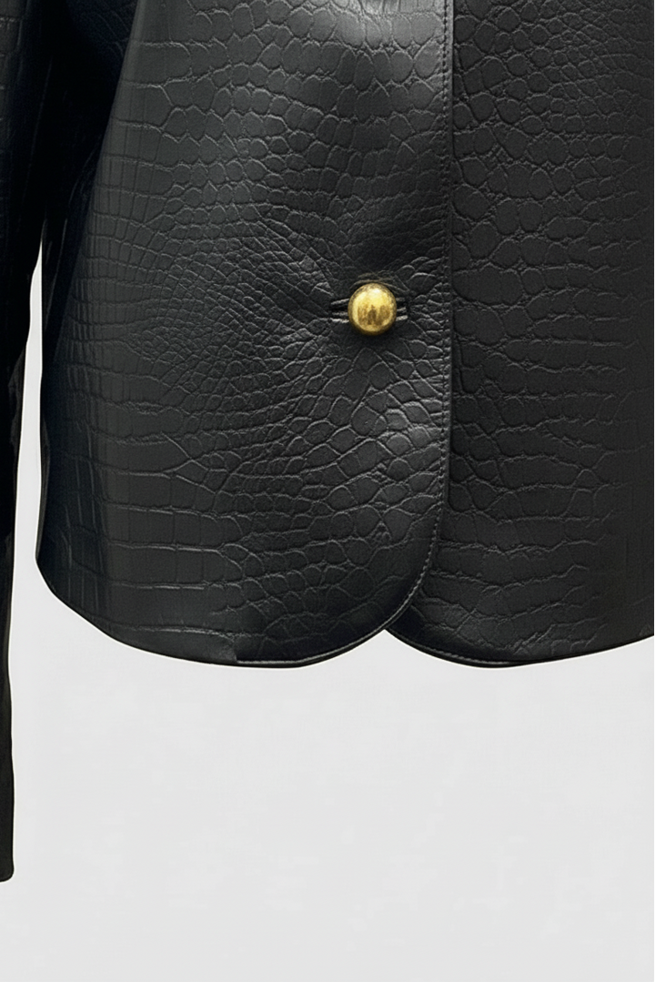 MONROE - Genuine Leather - jacket bottom, leather texture, detail