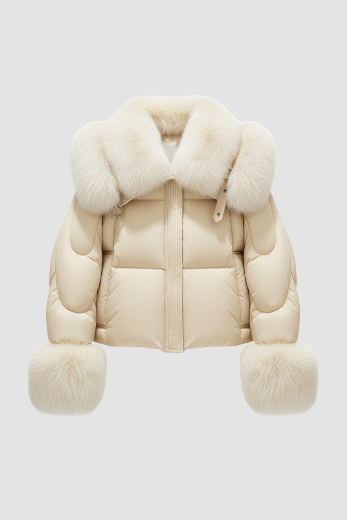 NALVERA coat – embossed details and lower hem logo