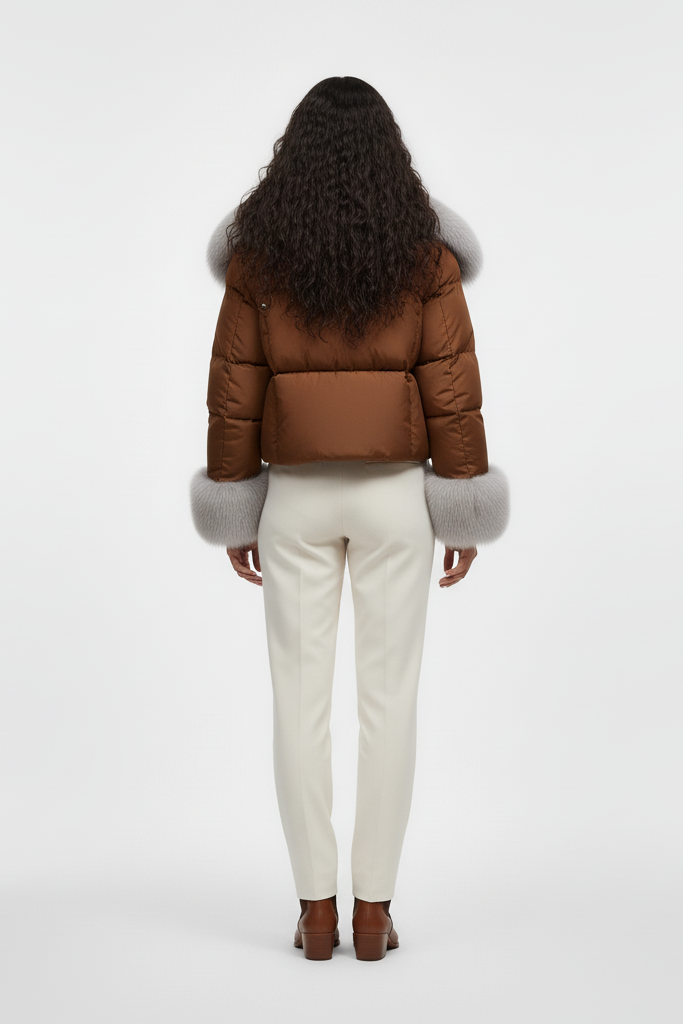 NALVERA coat – lining and duck-down interior detail