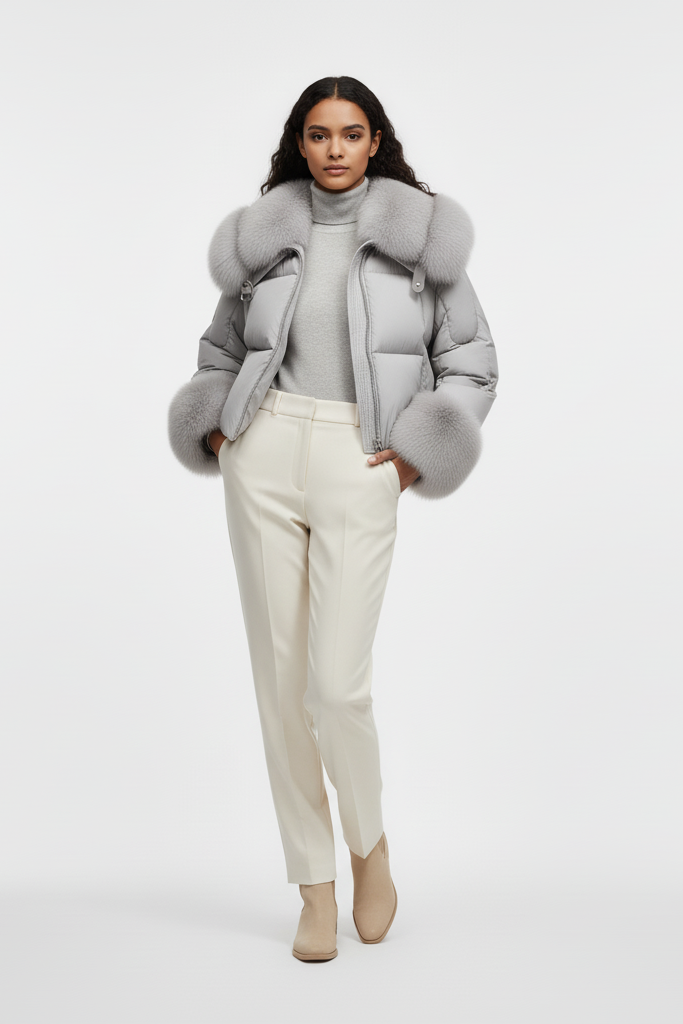 NALVERA coat – short silhouette waterproof down jacket