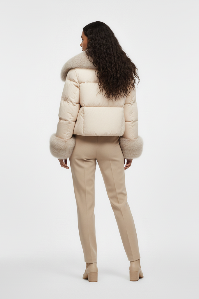 NALVERA coat – embossed details and lower hem logo