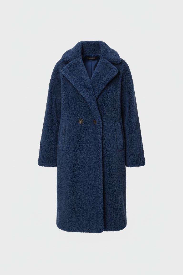 Navy blue coat on a light gray background