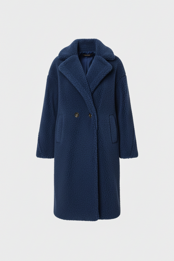 Navy blue coat on a light gray background