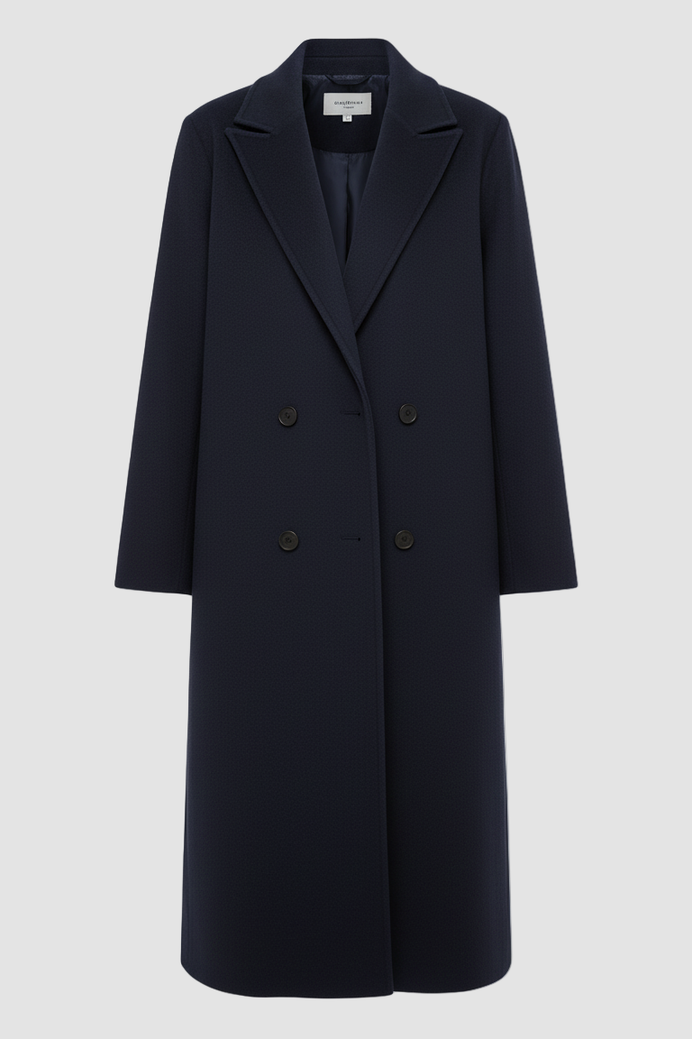 Navy blue coat on a white background