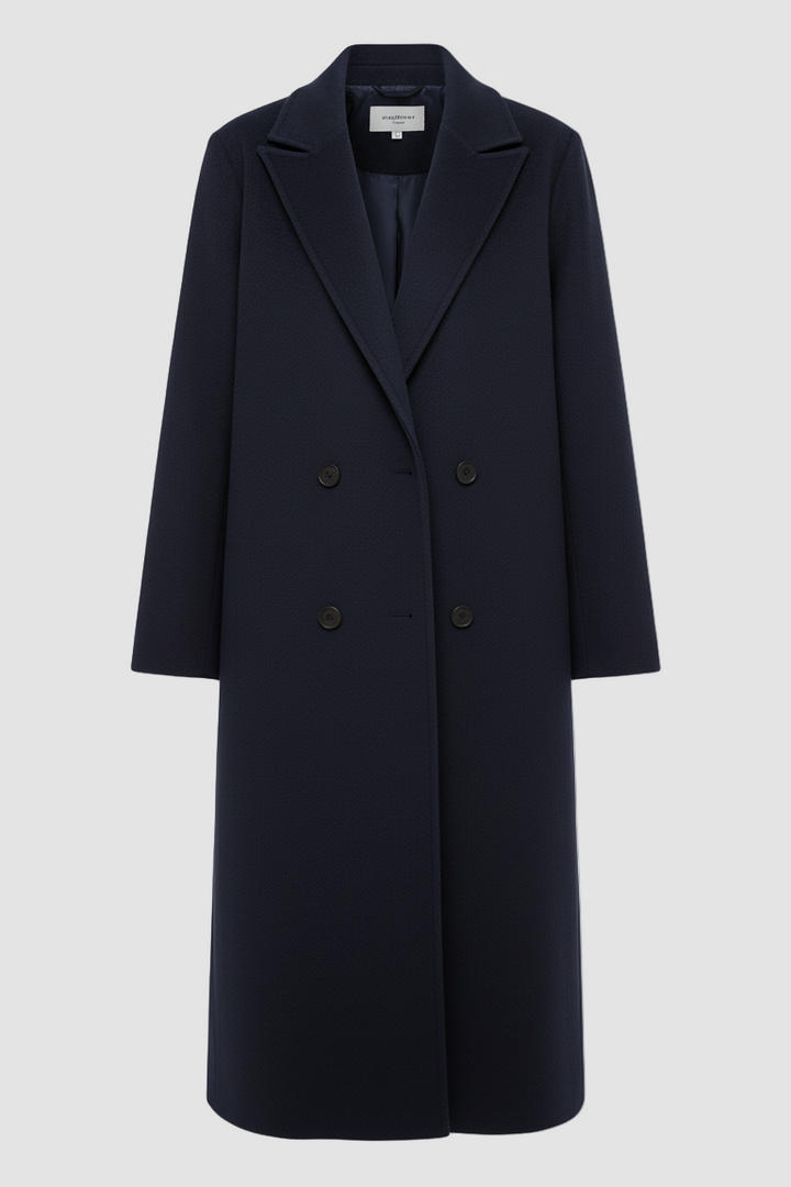 Navy blue coat on a white background