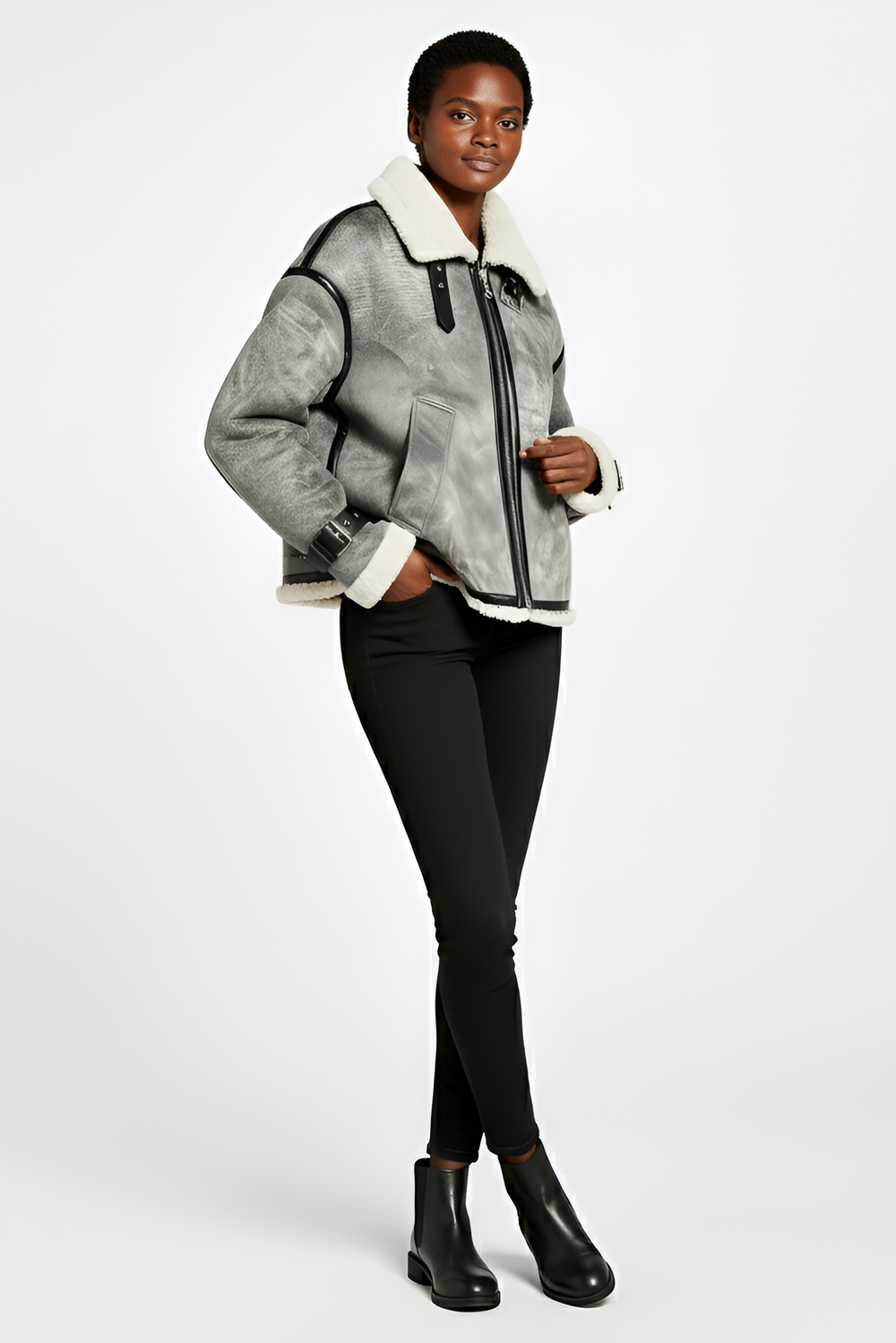 Oversized wool blend winter jacket street style outfit