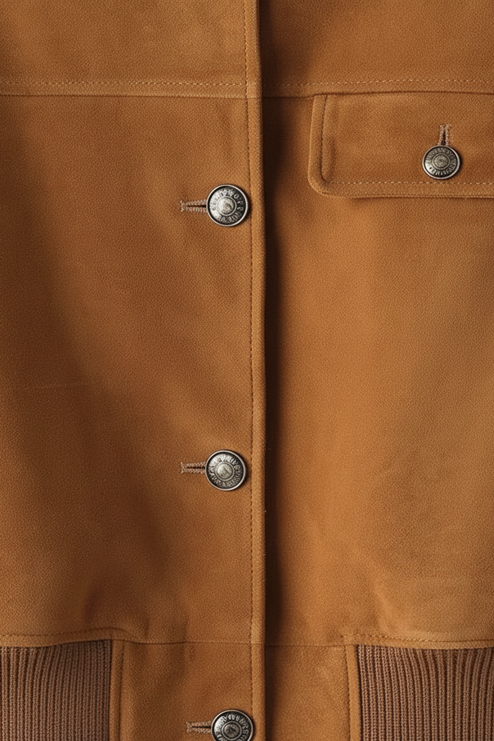 PRESLEY - Bomber jacket front view, showing pockets and buttons