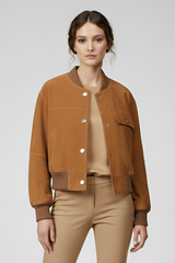 PRESLEY - Suede Leather Baseball Jacket