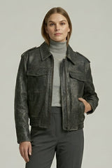 DIXIE - Distressed Leather Jacket