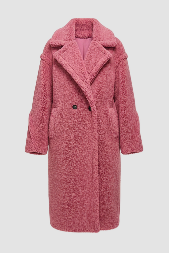 Pink coat on a light beige background