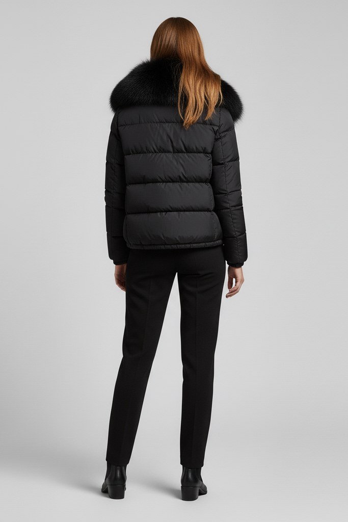 RAVELYN hooded puffer coat – back view