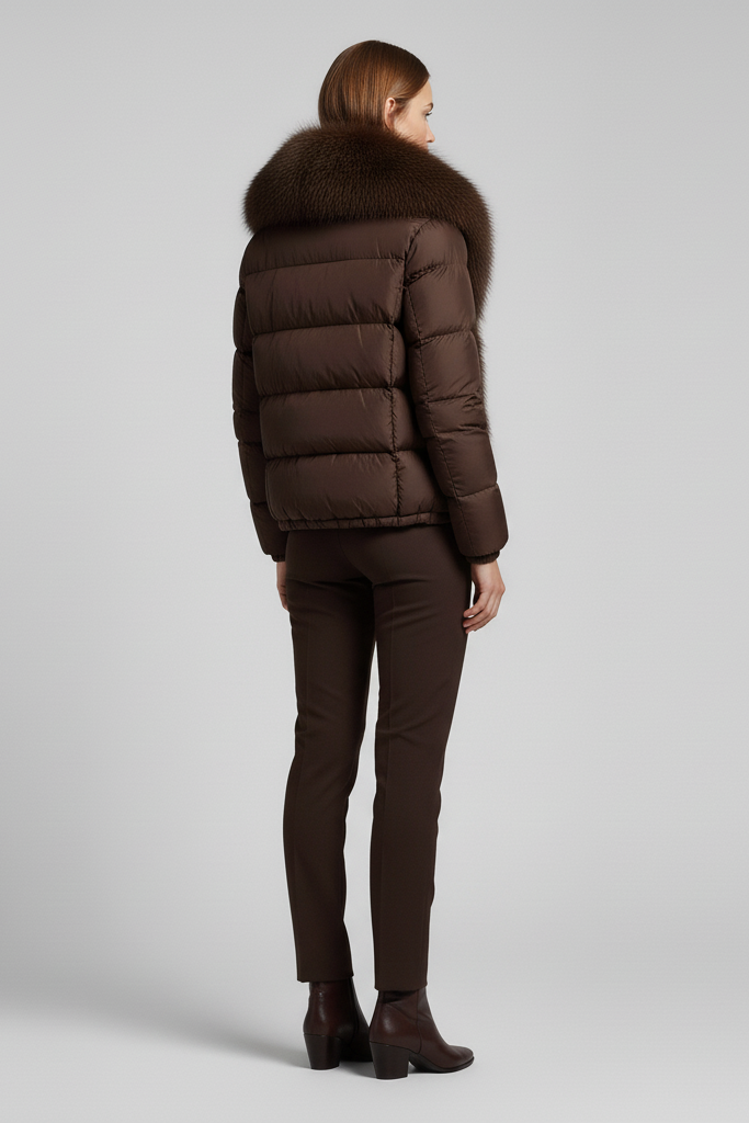RAVELYN thick warm duck down jacket – texture detail
