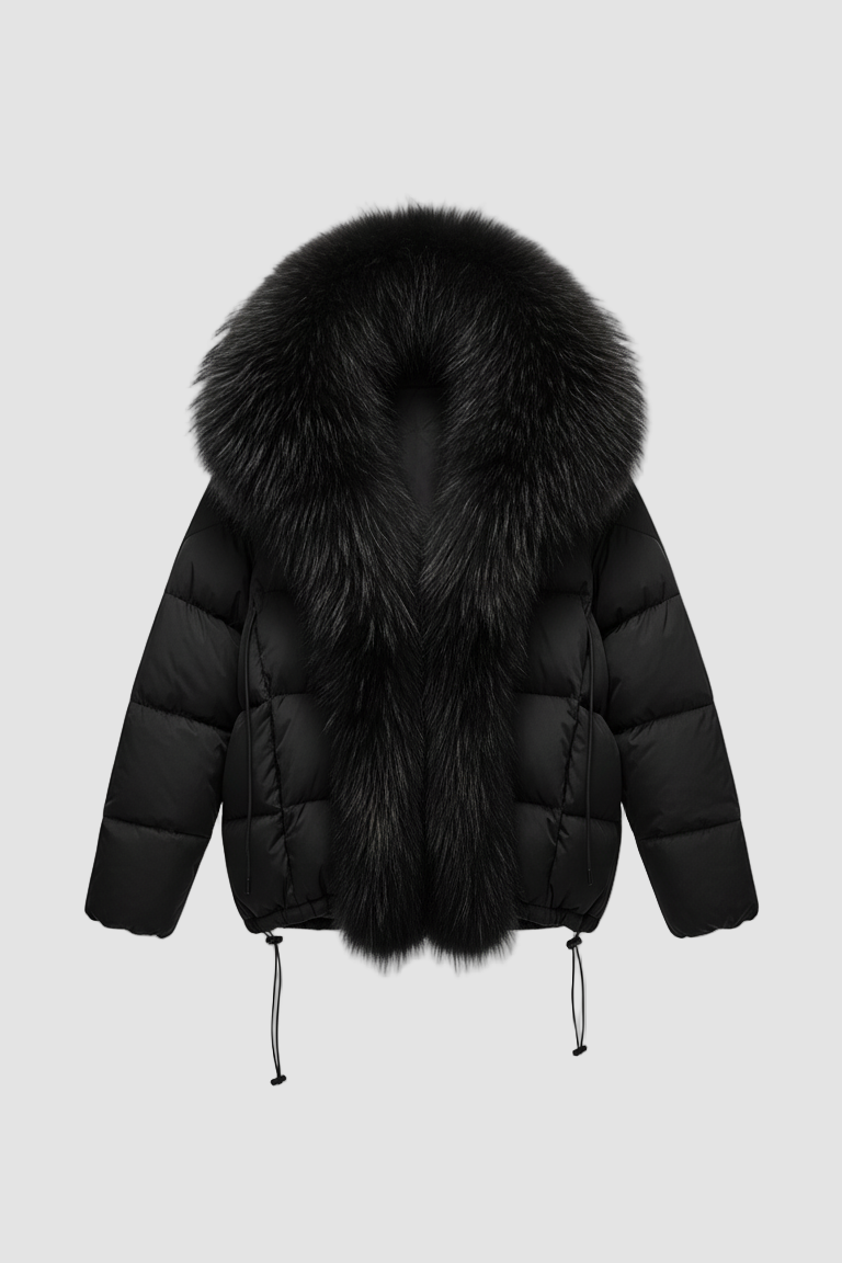 RAVELYN thick warm duck down jacket – texture detail