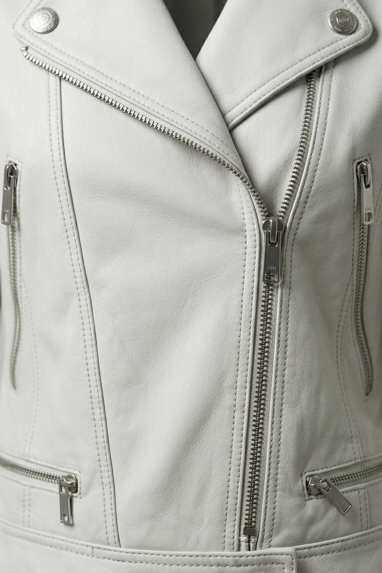 Ryder - Motorcycle Leathe - premium leather, metal zipper, buttons, stitching