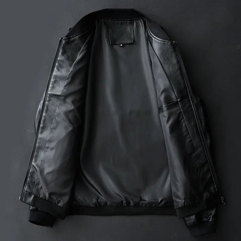 Dalvyn | Veste de motard noire en PU pour homme