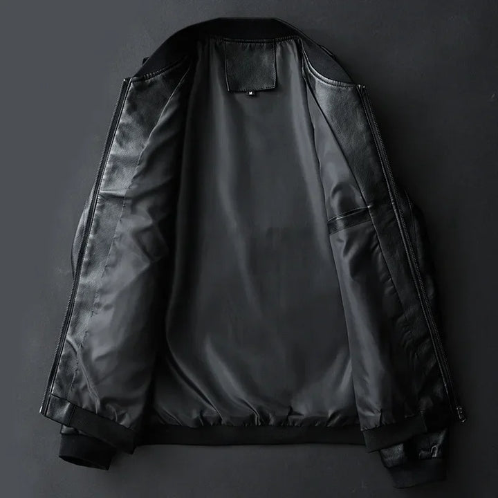 Dalvyn | Veste de motard noire en PU pour homme