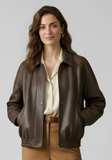ARIA – Oversized Sheepskin Leather Bomber Jacket