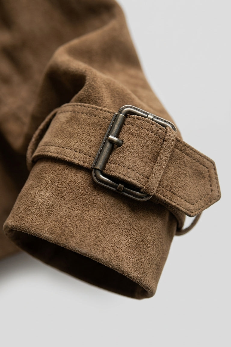 SCARLETT - Suede Jacket Sleeve Detail with Buckle