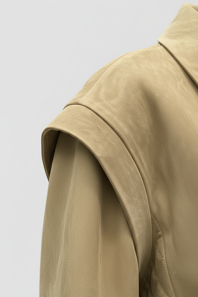 SCARLETT LUMINA suede leather jacket women shoulder detail genuine suede leather texture