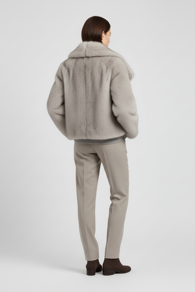 SEELIA premium faux fur coat featuring tailored silhouette and button closure.