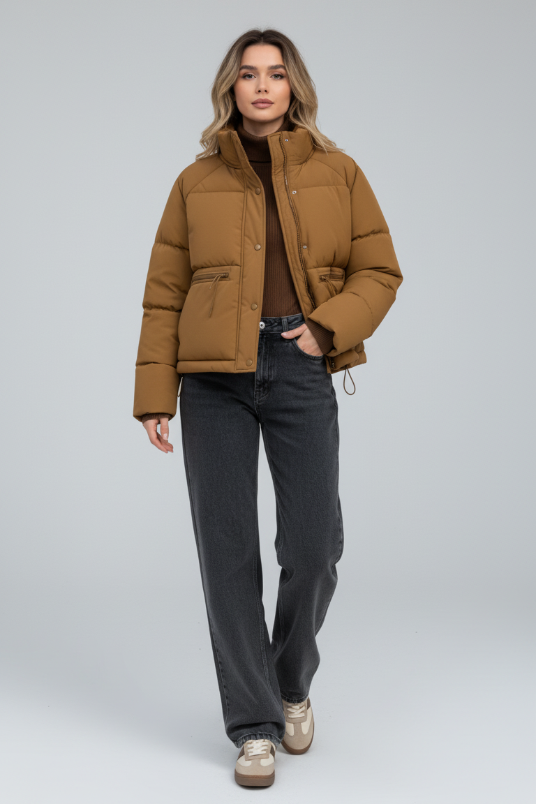 Women’s Puffer Jacket Sweet Puff Cotton Parka by Dalvyn