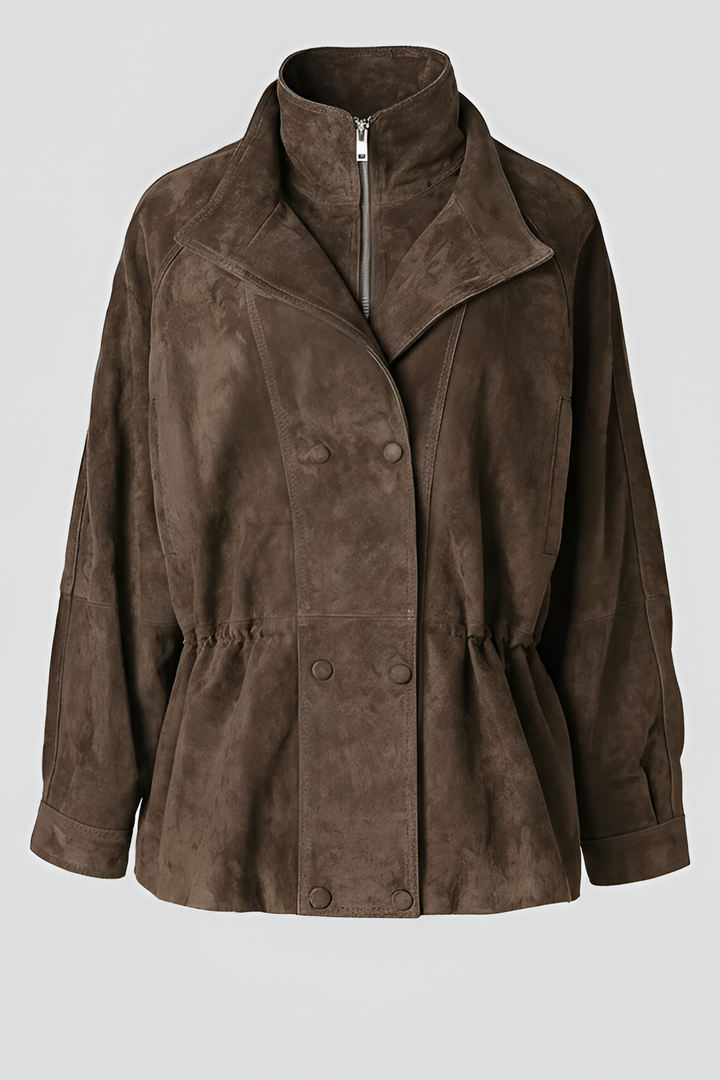 TESSA - Brown leather bomber jacket