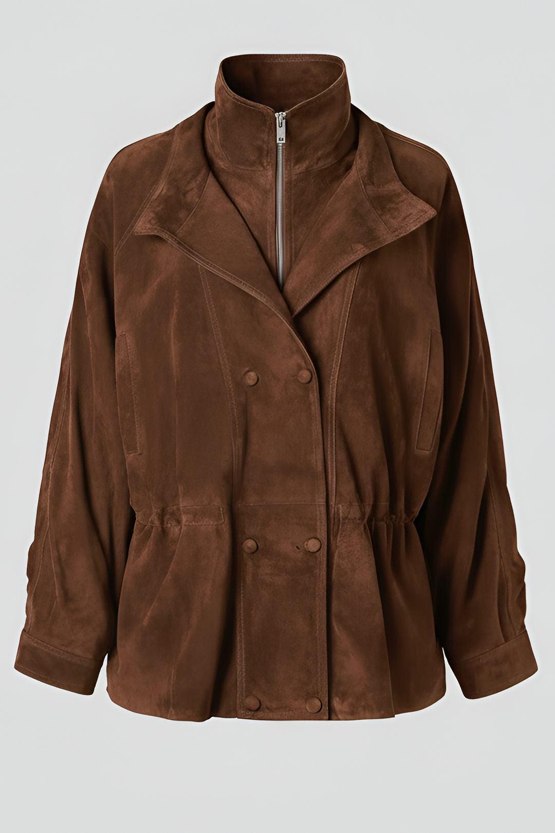 TESSA - Light Brown leather bomber jacket