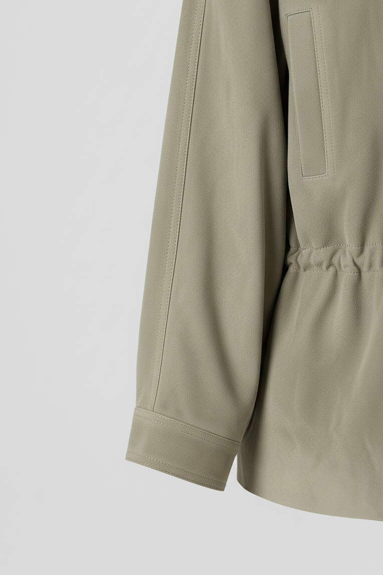 TESSA - sage green  bomber jacket sleeve detail