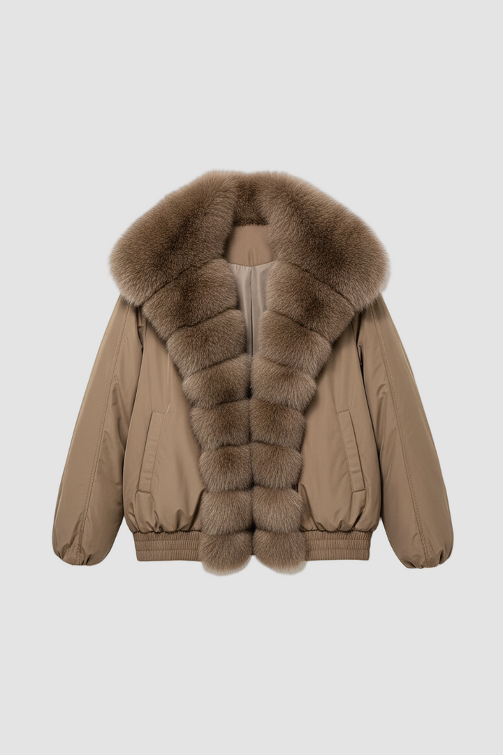 VELORIA jacket – down filling and lining macro view