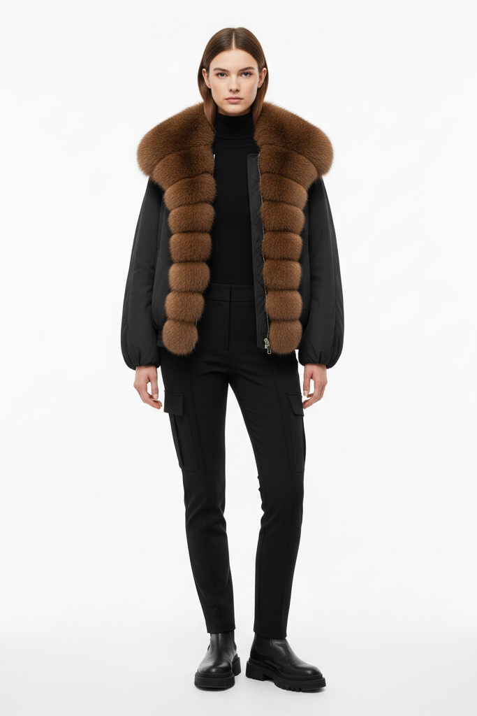 VELORIA jacket – down filling and lining macro view