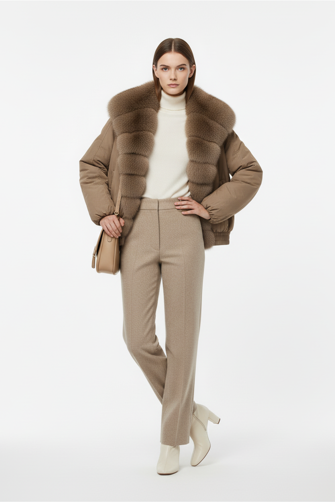 VELORIA jacket – down filling and lining macro view