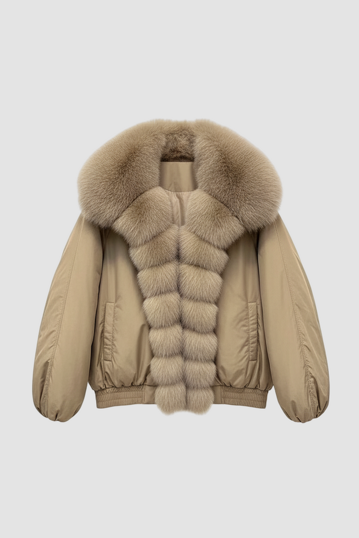 VELORIA jacket – embossed finishing and stitching detail