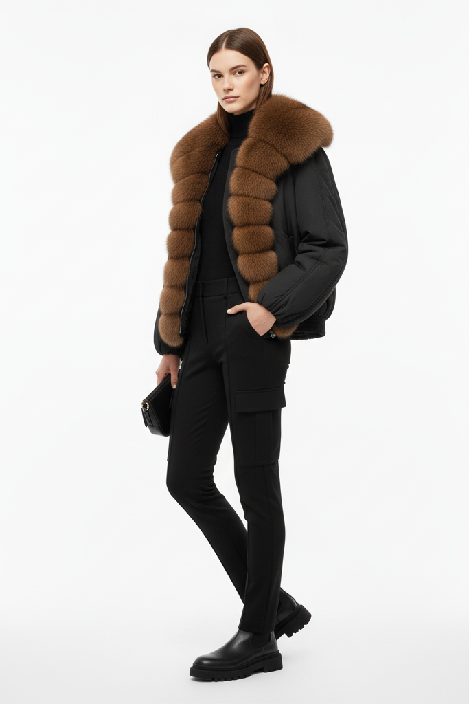 VELORIA jacket – embossed finishing and stitching detail