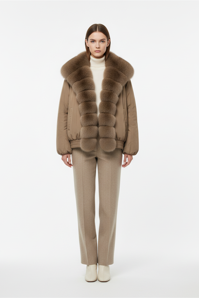 VELORIA jacket – embossed finishing and stitching detail