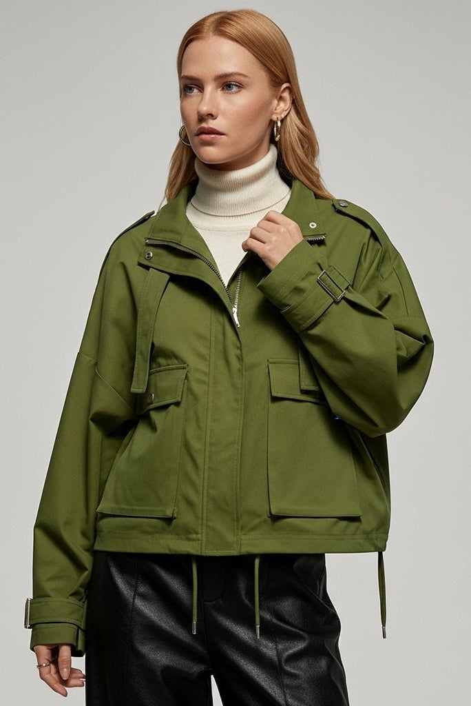 VERLON British Tooling Trench Coat – Utility Detail woman coat spring design
