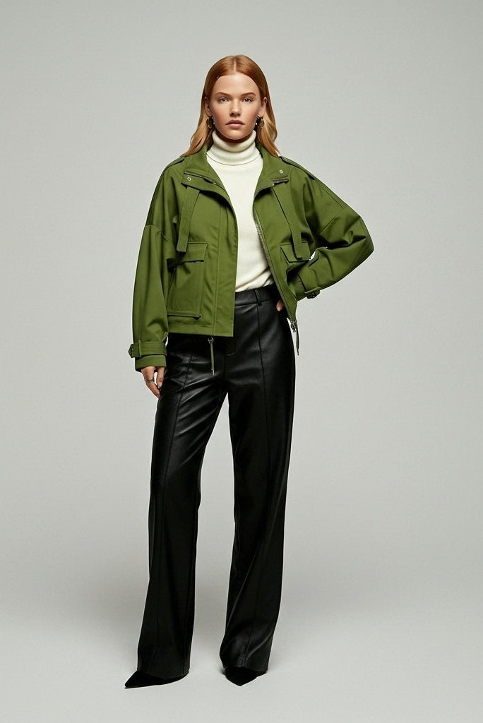 VERLON British Tooling Trench Coat – Beige Front View woman coat spring