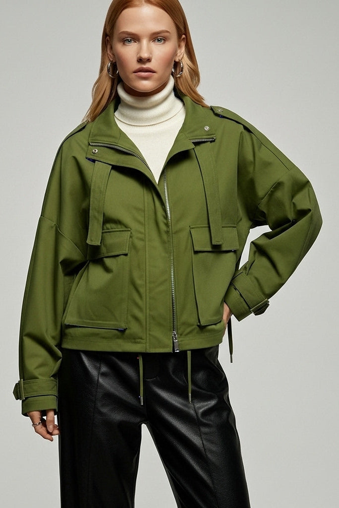 VERLON British Tooling Trench Coat – Utility Detail woman coat spring design
